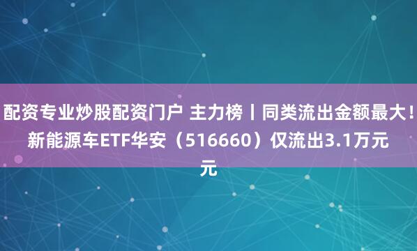配资专业炒股配资门户 主力榜丨同类流出金额最大！新能源车ETF华安（516660）仅流出3.1万元